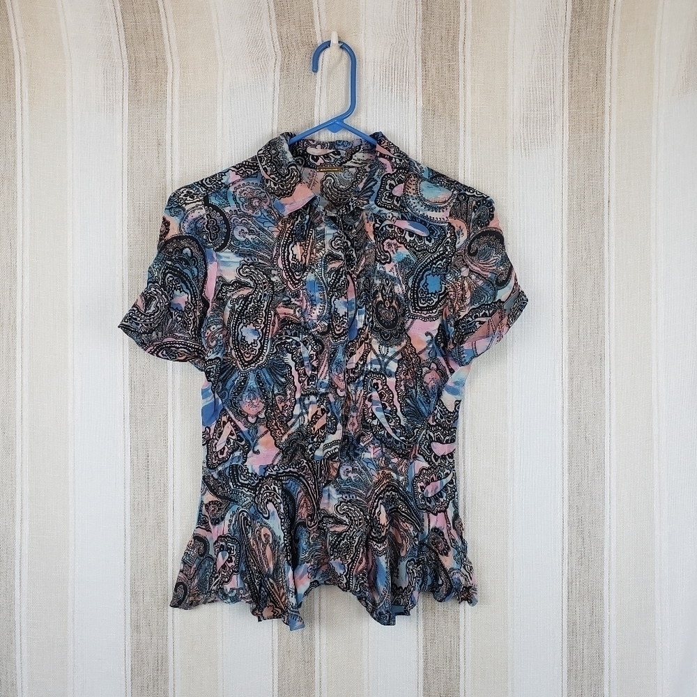 Rebecca Minkoff‎ 100% Silk Blouse Paisley Size 0